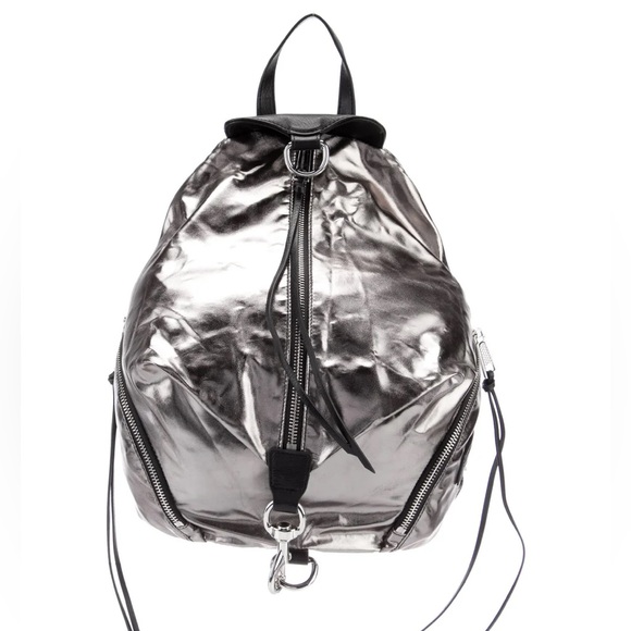 NWOT Rebecca Minkoff Jumbo Silver Metallic Julian Convertible Backpack